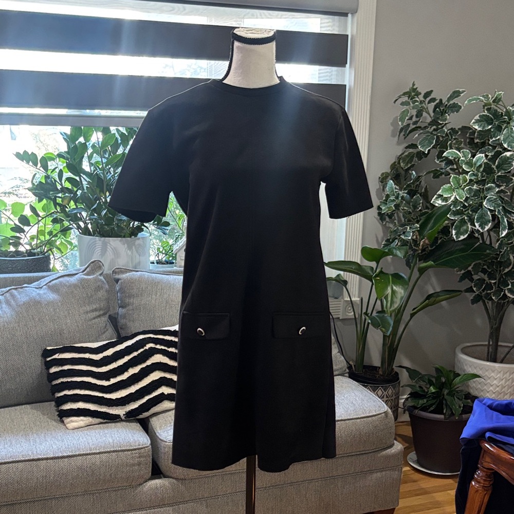 Black ZARA FAUX SUEDE BASIC DRESS